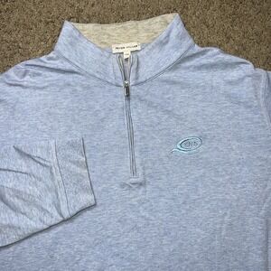 Peter Millar Mens 2XL Crown Comfort 1/4 Zip Pullover Cottage Blue Modal ME0K49